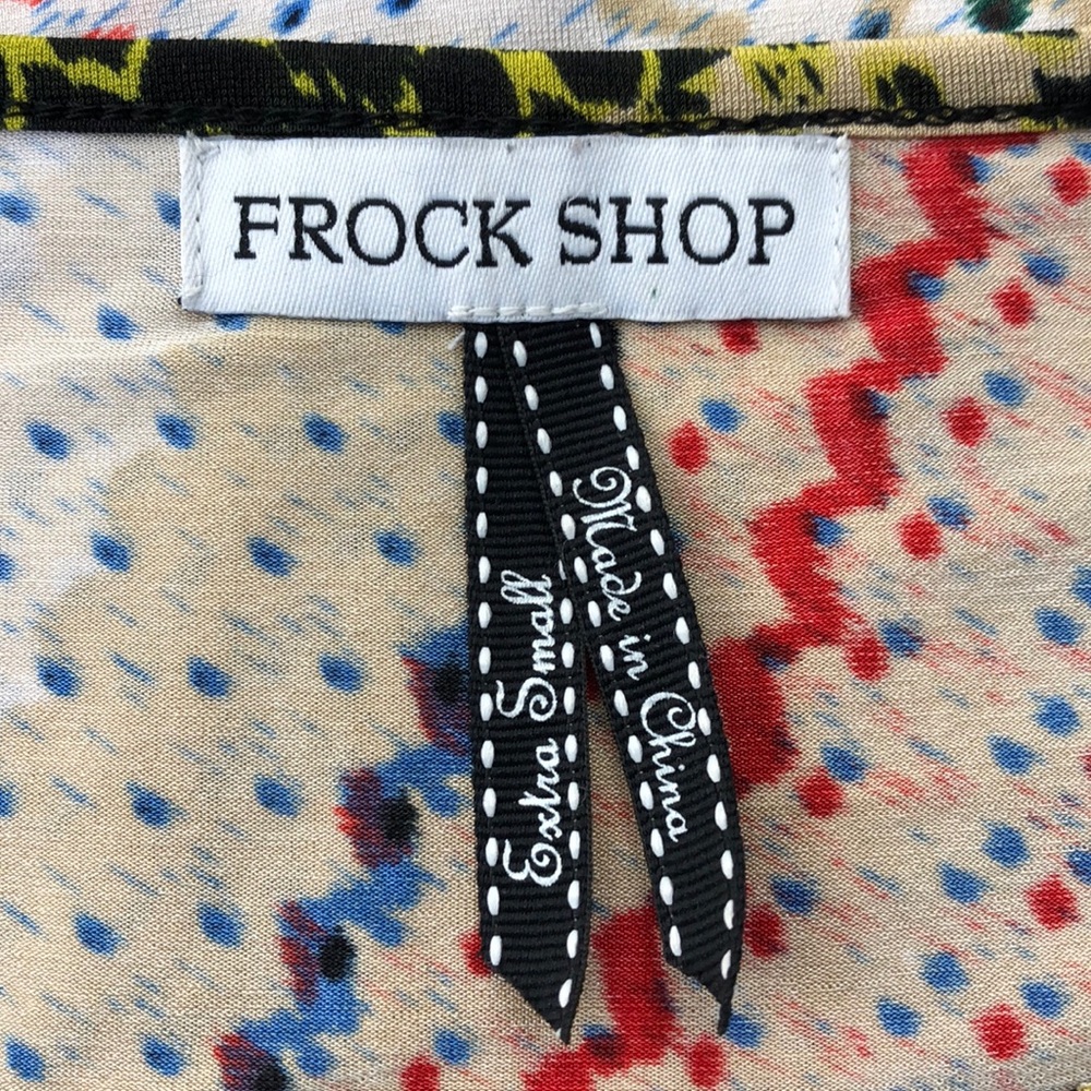 Frock Shop Multi Color Pattern Maxi Style Dress Xs - image 5